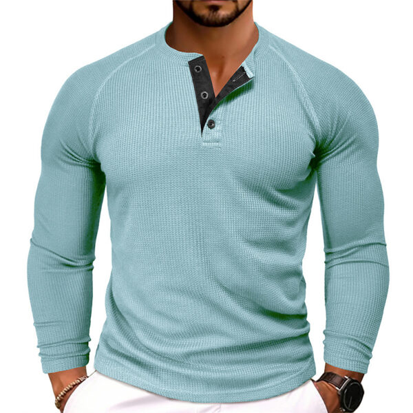 Men's Round Neck Waffle Casual T-shirt - Image 9