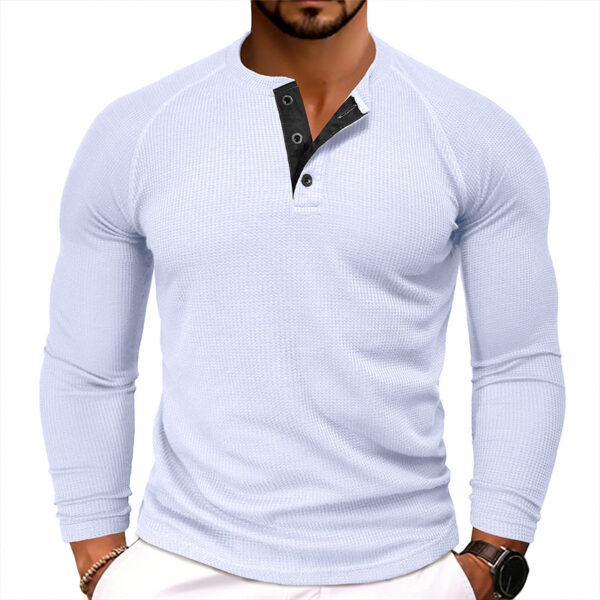 Men's Round Neck Waffle Casual T-shirt - Image 6