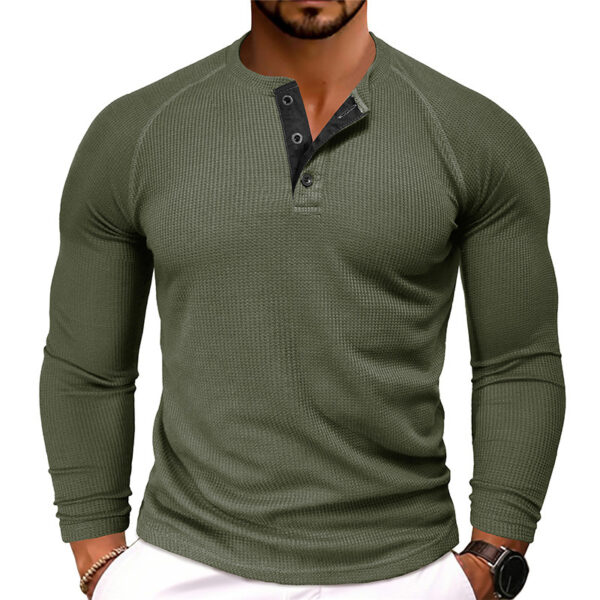 Men's Round Neck Waffle Casual T-shirt - Image 10