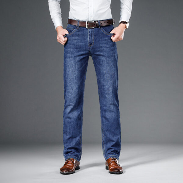 Loose Straight Business Washed Jeans - Image 2