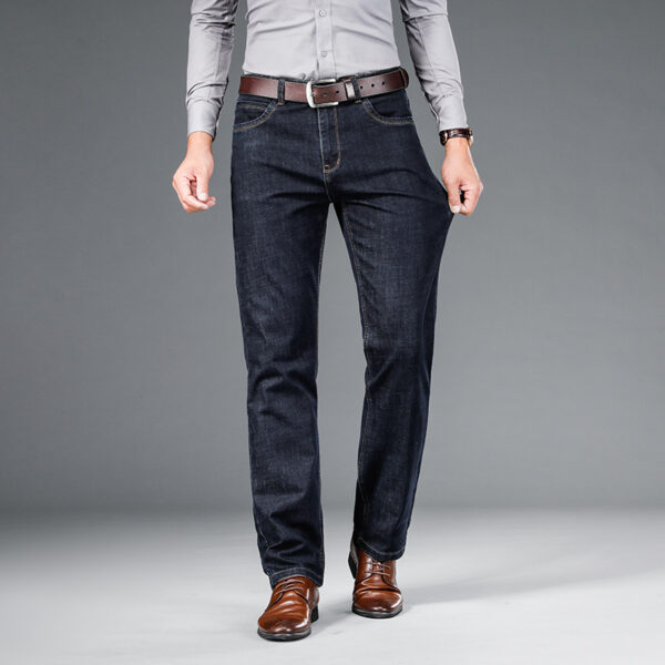 Loose Straight Business Washed Jeans - Image 4