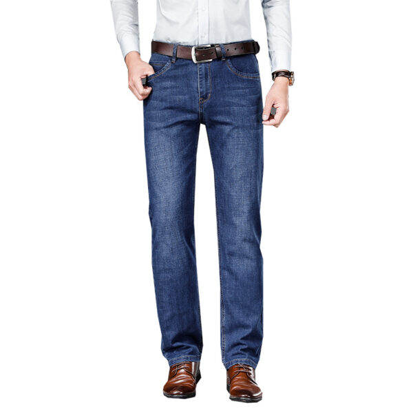 Loose Straight Business Washed Jeans - Image 3