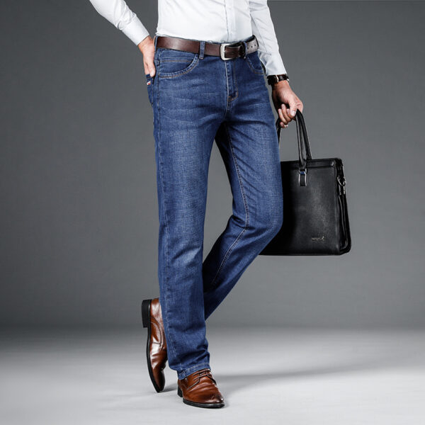 Loose Straight Business Washed Jeans - Image 7