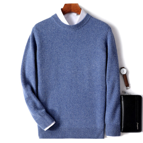 Men's Thickened Pullover Sheep Fur Sweater Loose Round Neck Solid Color Sweater - Image 10