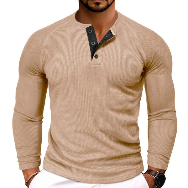 Men's Round Neck Waffle Casual T-shirt - Image 8