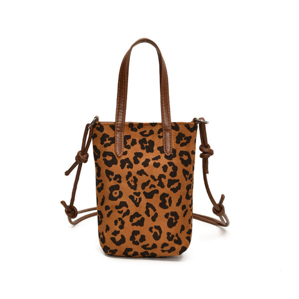 Women's Crossbody Bag Autumn And Winter Retro Leopard Print Shoulder Bag Anime New Versatile Suede Phone Bag - Image 9