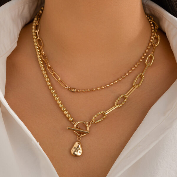 Retro Style Personality Pearl OT Buckle Necklace - Image 8